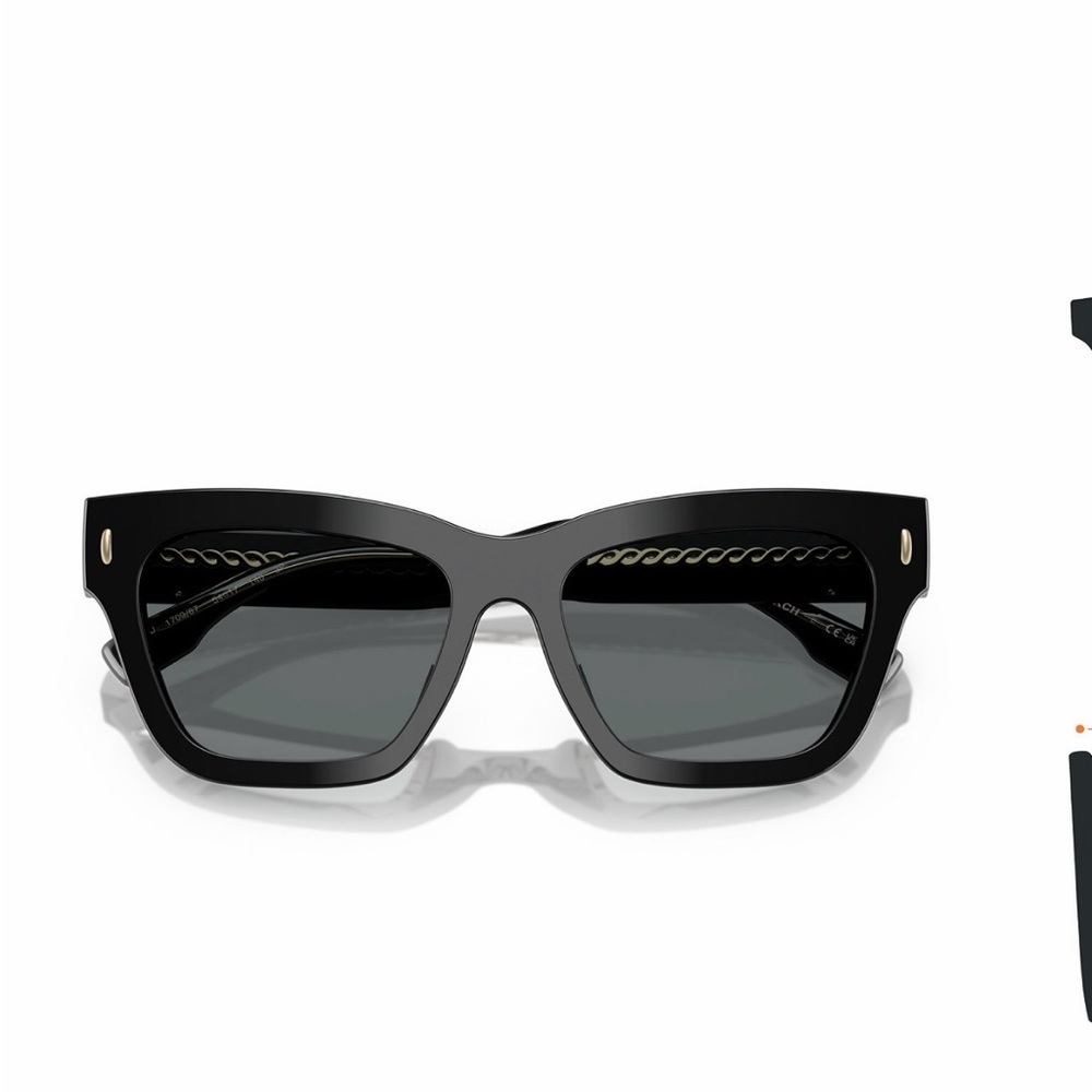 Tory Burch Black Cat-Eye Sunglasses with Dark Lenses